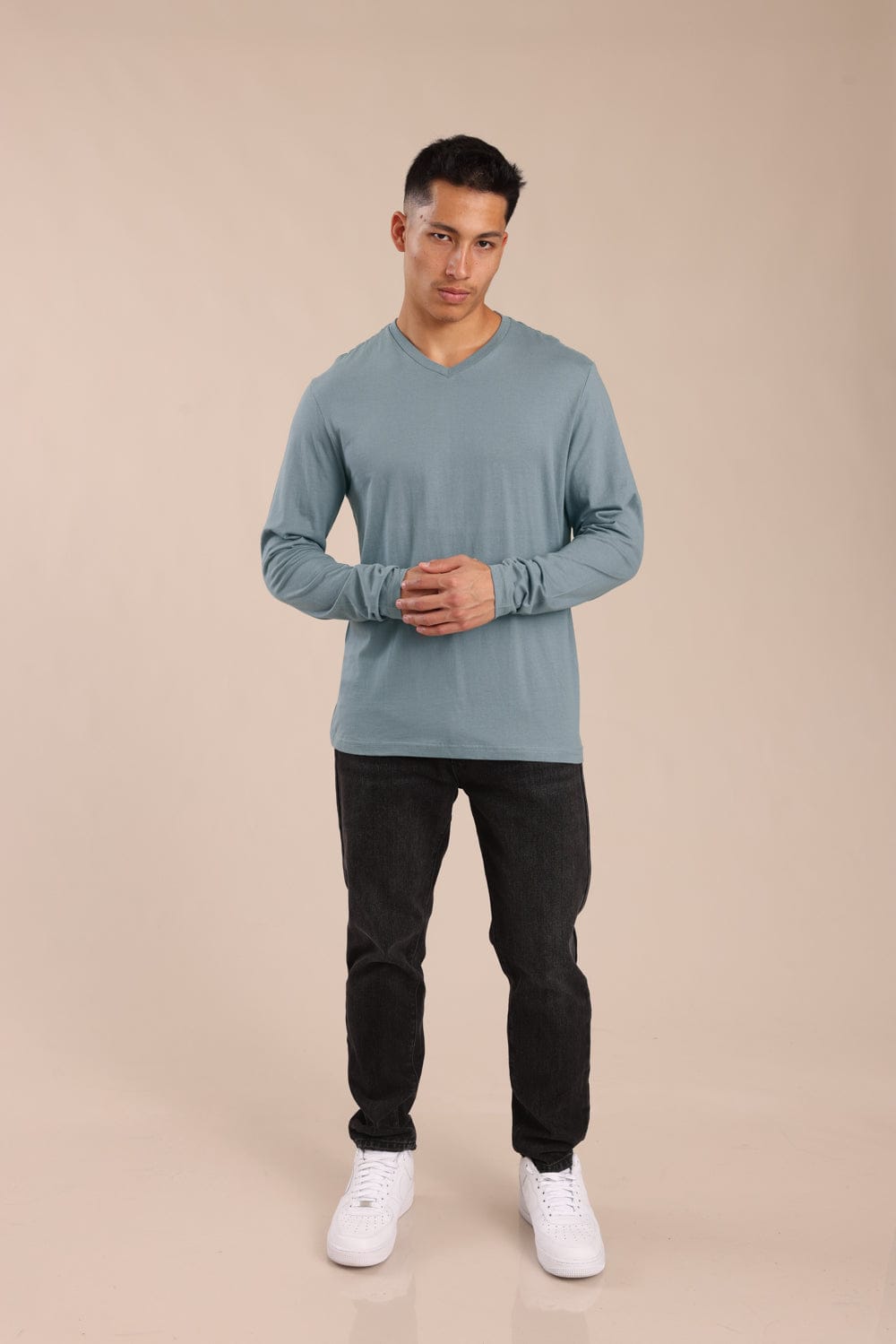 FOX גברים חולצה חולצת בייסיק צווארון V חולצת בייסיק צווארון V