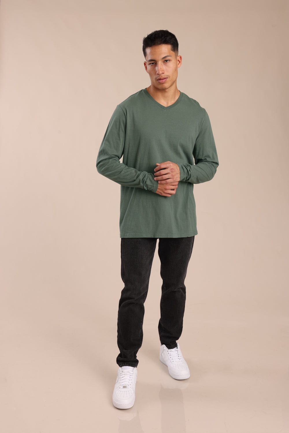 FOX גברים חולצה חולצת בייסיק צווארון V חולצת בייסיק צווארון V