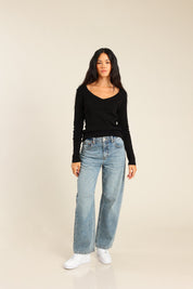 FOX נשים חולצה חולצה ארוכה צווארון V FOX | חולצה ארוכה צווארון V | קנה עכשיו