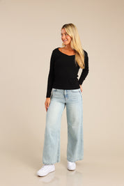 FOX נשים חולצה חולצה ארוכה צווארון V FOX | חולצה ארוכה צווארון V | קנה עכשיו