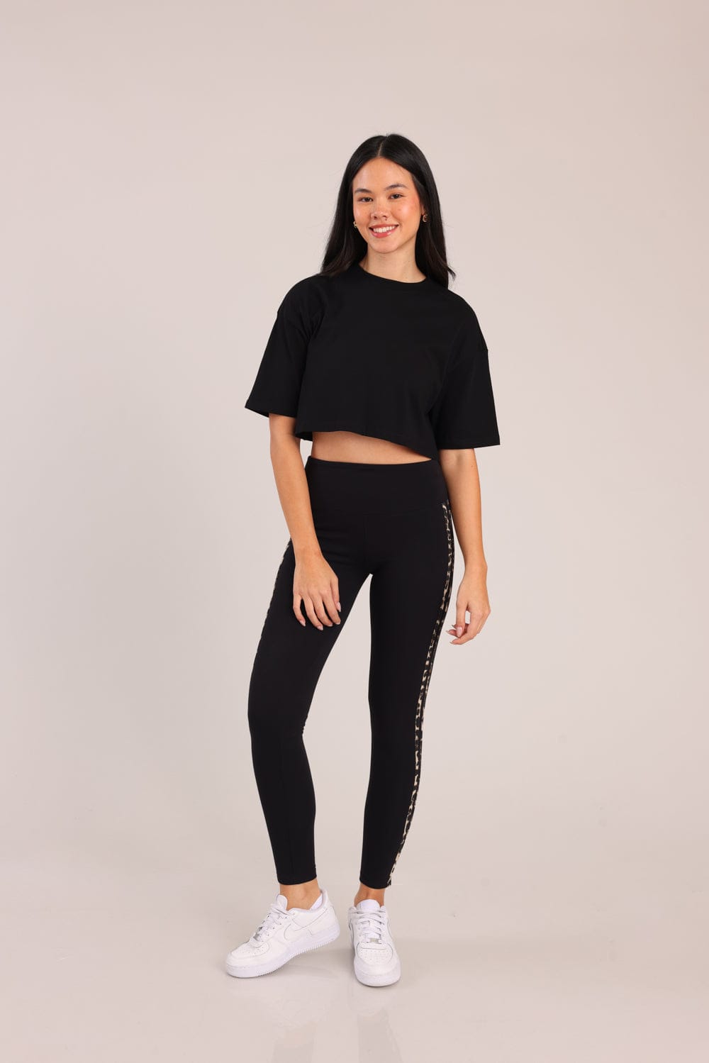 FOX נשים מכנסיים ארוכים טייץ ליקרה עם פסים טייץ ליקרה עם פסים