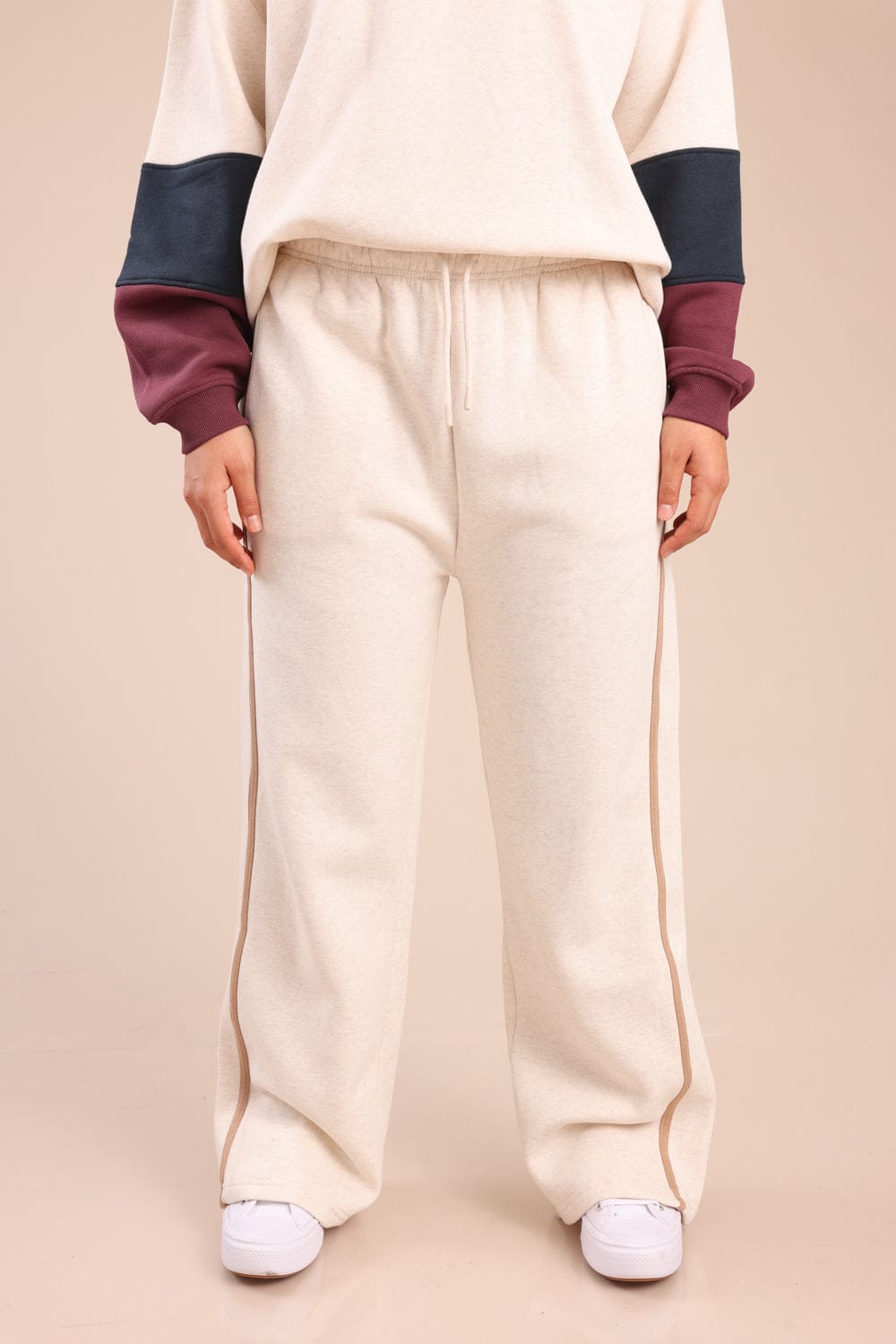 FOX פלאס נשים פוטרים מכנסיים עם פס | PLUS SIZE מכנסיים עם פס | PLUS SIZE