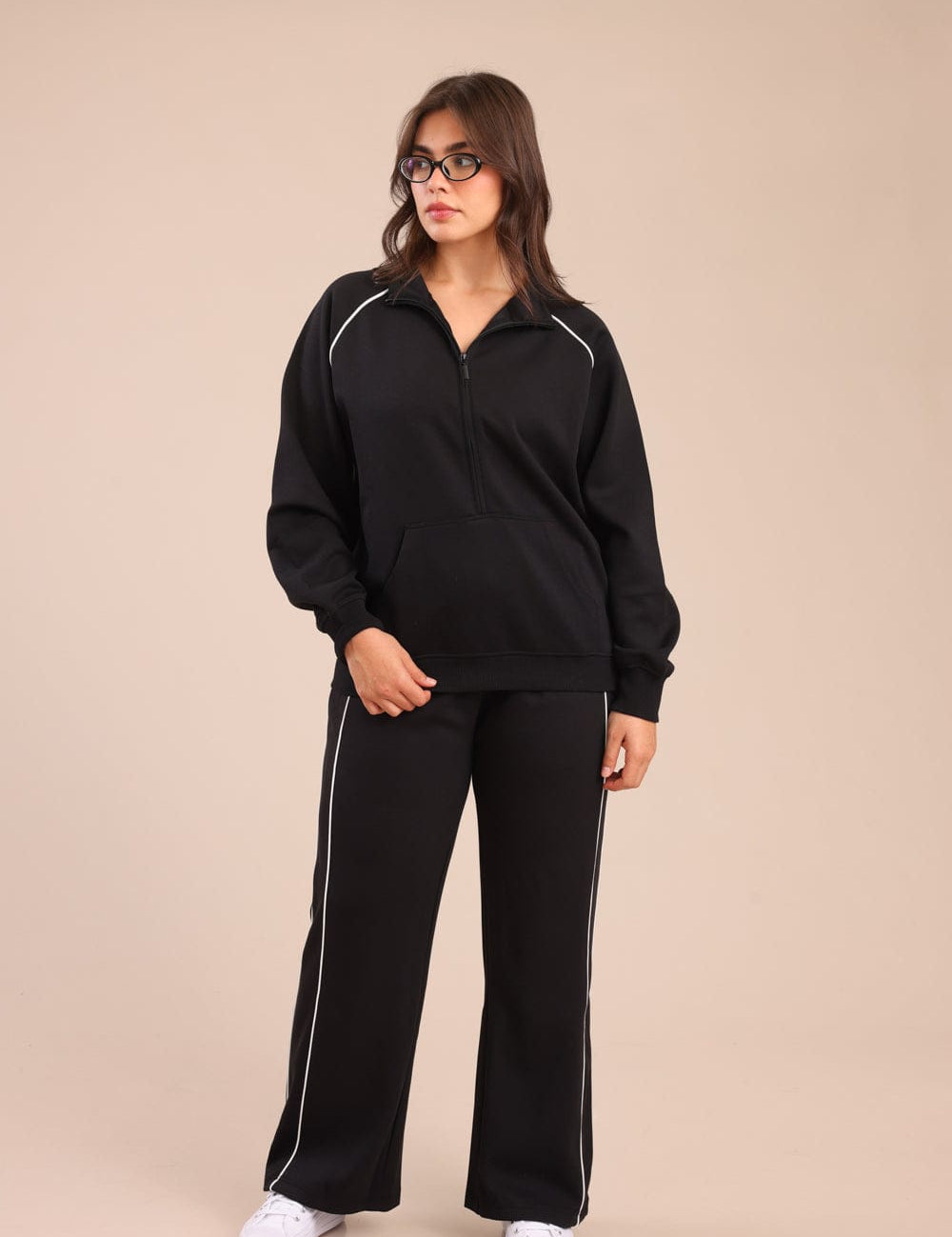 FOX פלאס נשים פוטרים מכנסיים עם פס| PLUS SIZE מכנסיים עם פס| PLUS SIZE