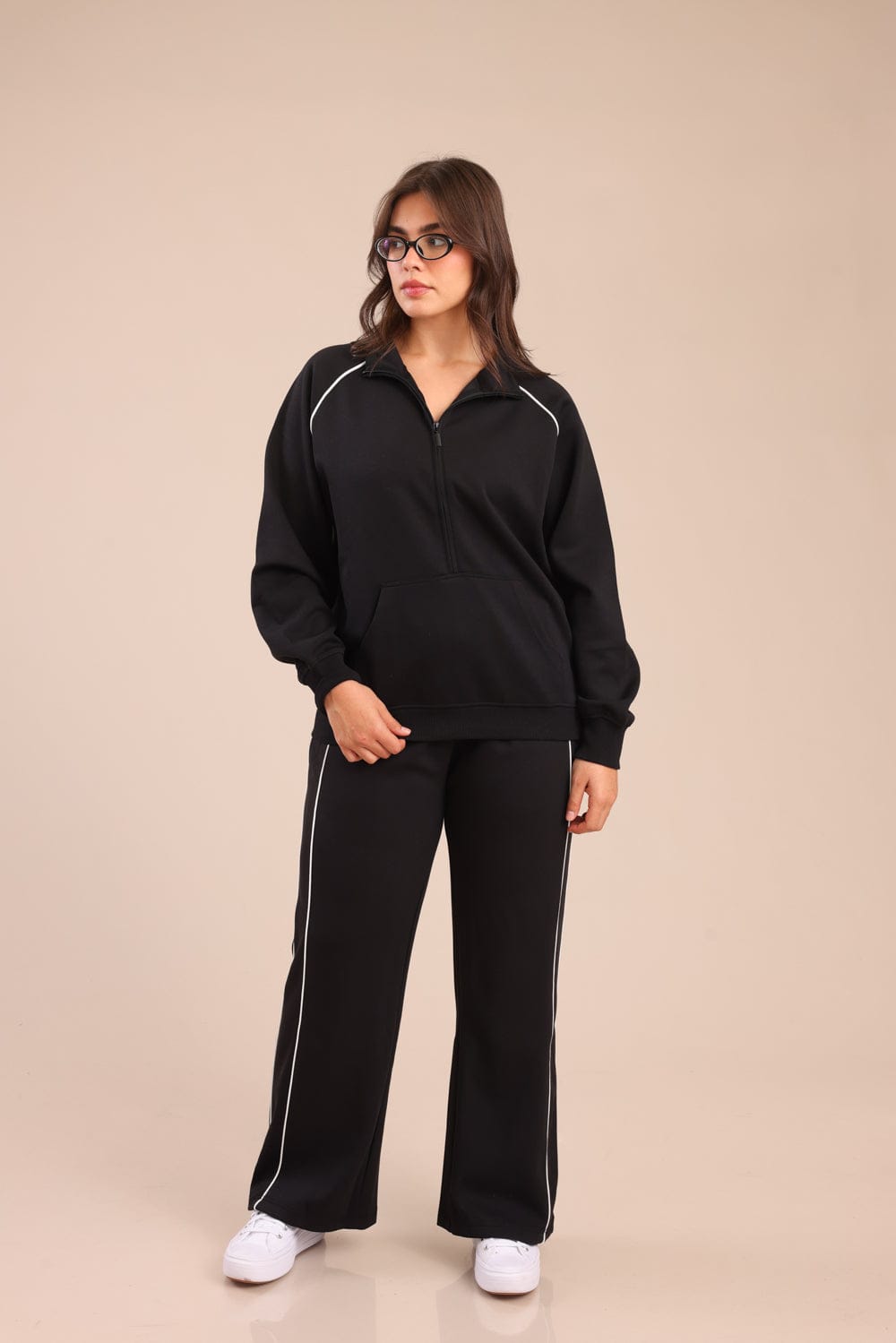 FOX פלאס נשים פוטרים מכנסיים עם פס| PLUS SIZE מכנסיים עם פס| PLUS SIZE