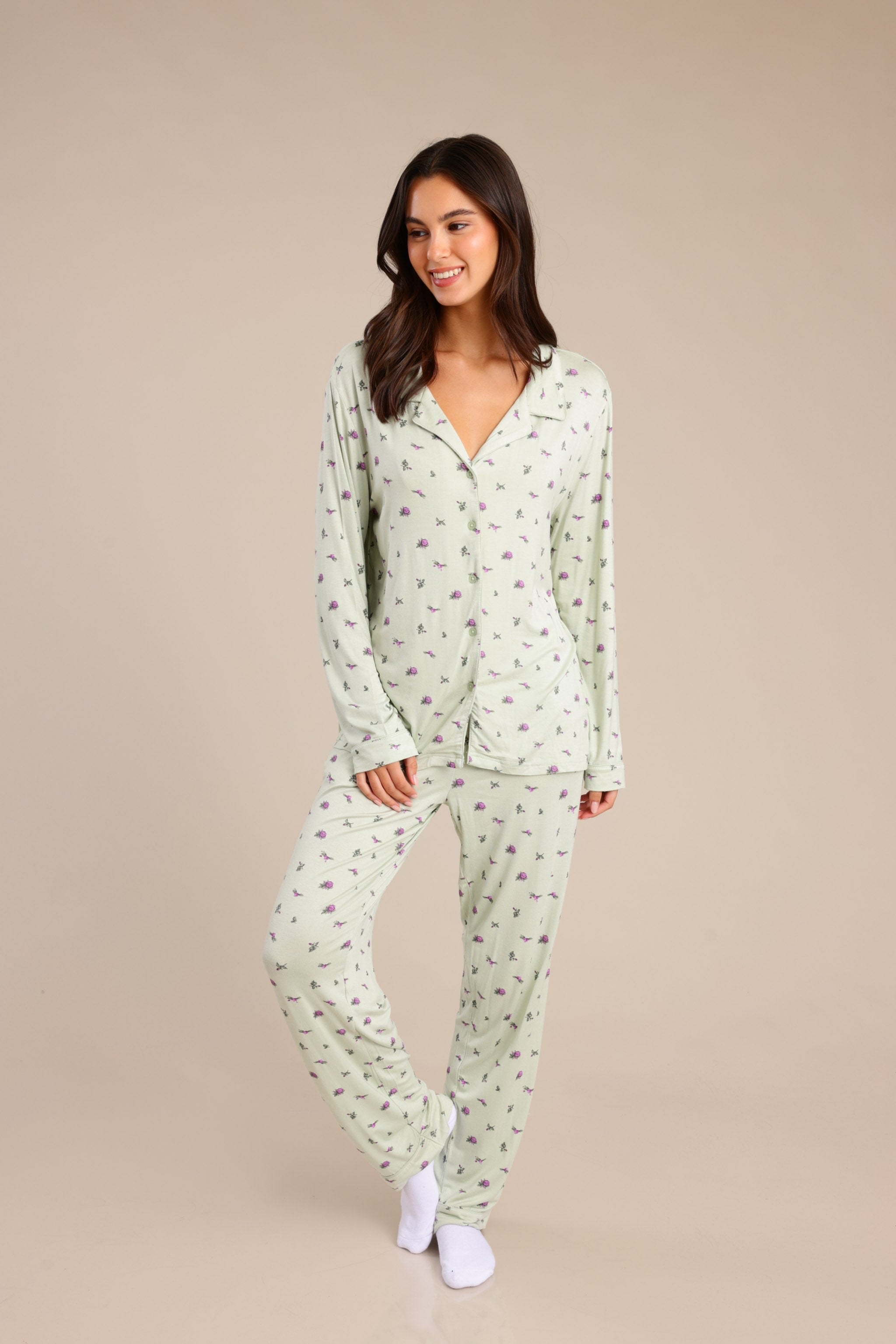 FOX נשים אחר פיג'מה עם הדפס פיג'מה עם הדפס