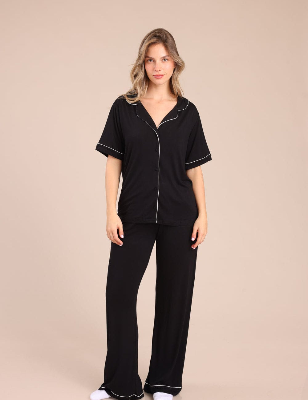 FOX נשים אחר פיג'מת נשים מכופתרת פיג'מת נשים מכופתרת