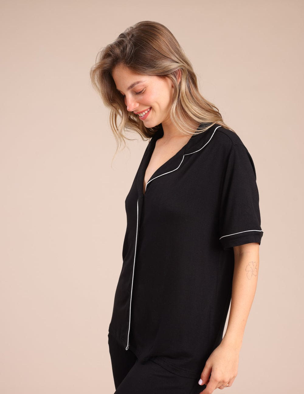 FOX נשים אחר פיג'מת נשים מכופתרת פיג'מת נשים מכופתרת