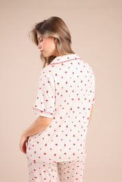 FOX נשים אחר פיג'מה מכופתרת עם הדפס פיג'מה מכופתרת עם הדפס