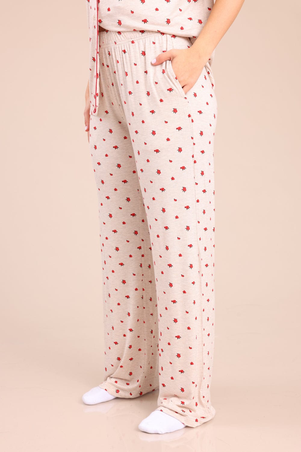 FOX נשים אחר פיג'מה מכופתרת עם הדפס פיג'מה מכופתרת עם הדפס