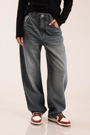 FOX נשים מכנסיים ג'ינס BARREL ג'ינס BARREL