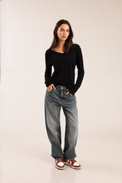 FOX נשים מכנסיים ג'ינס BARREL ג'ינס BARREL