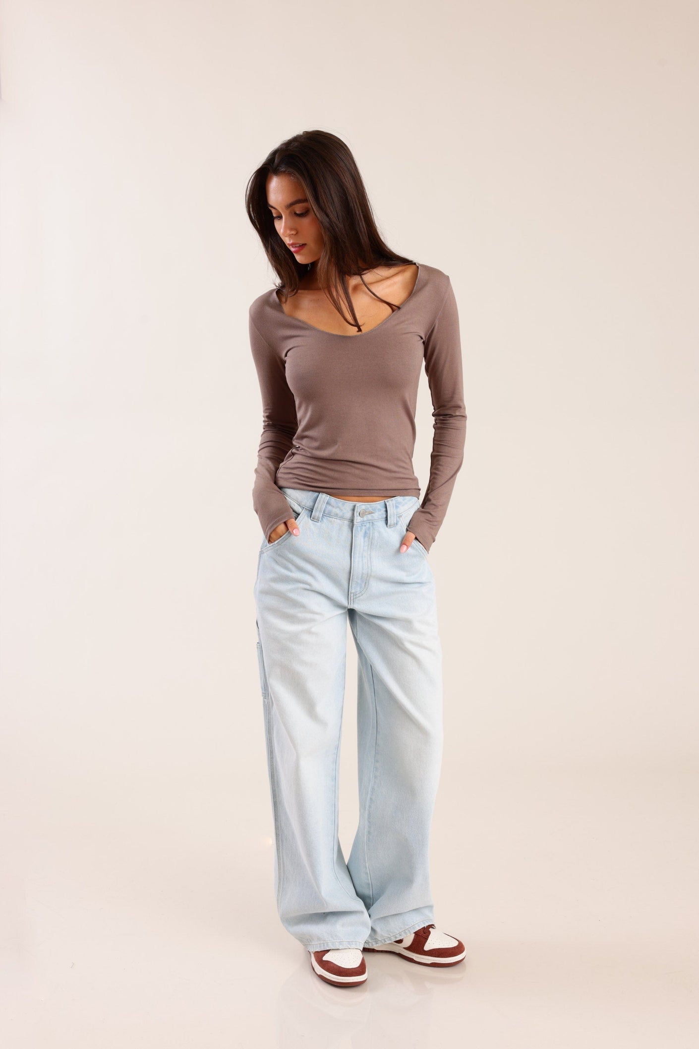 FOX FOX מכנסיים ג&#39;ינס STRAIGHT ג&#39;ינס STRAIGHT