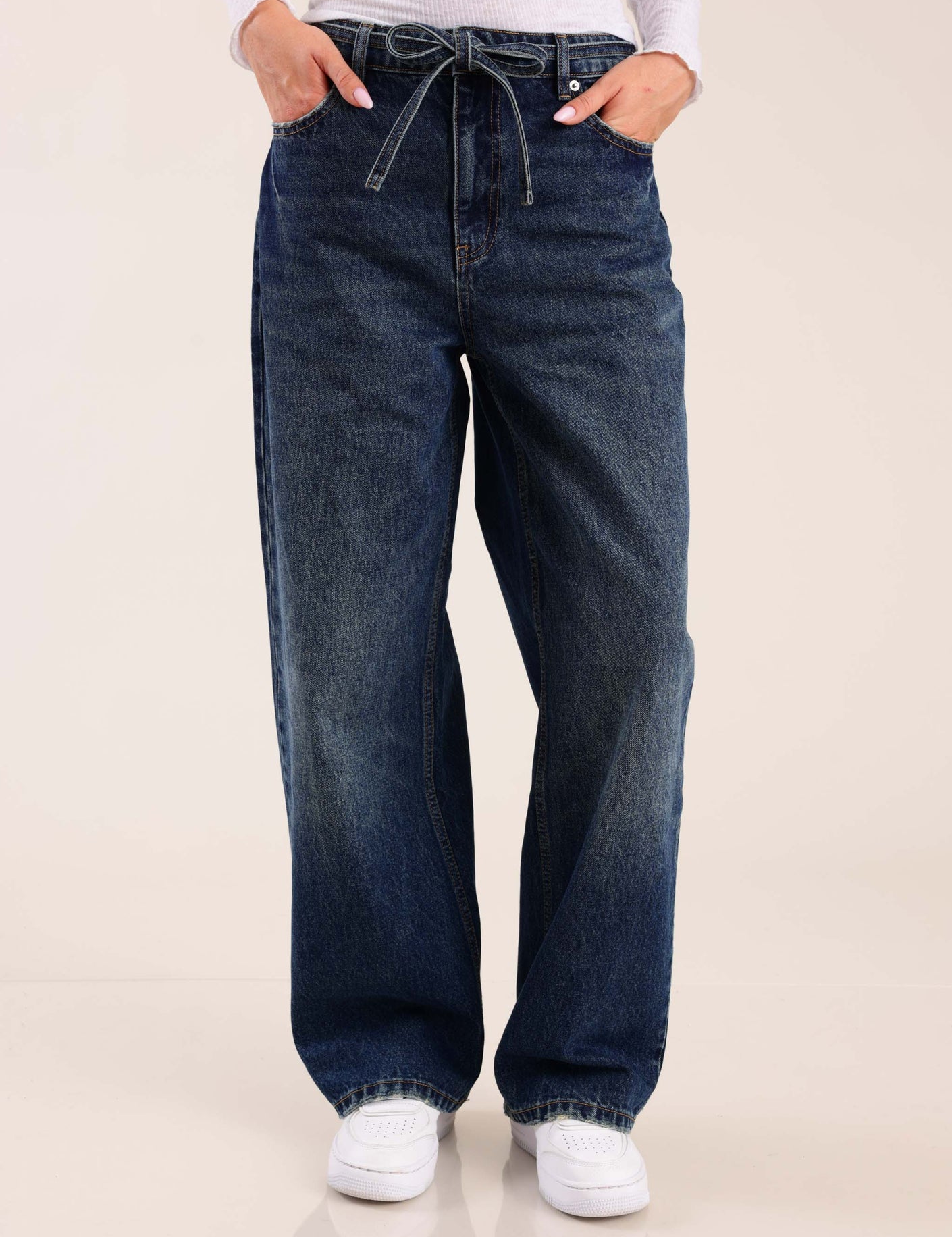 FOX נשים מכנסיים ג'ינס BAGGY ג'ינס BAGGY