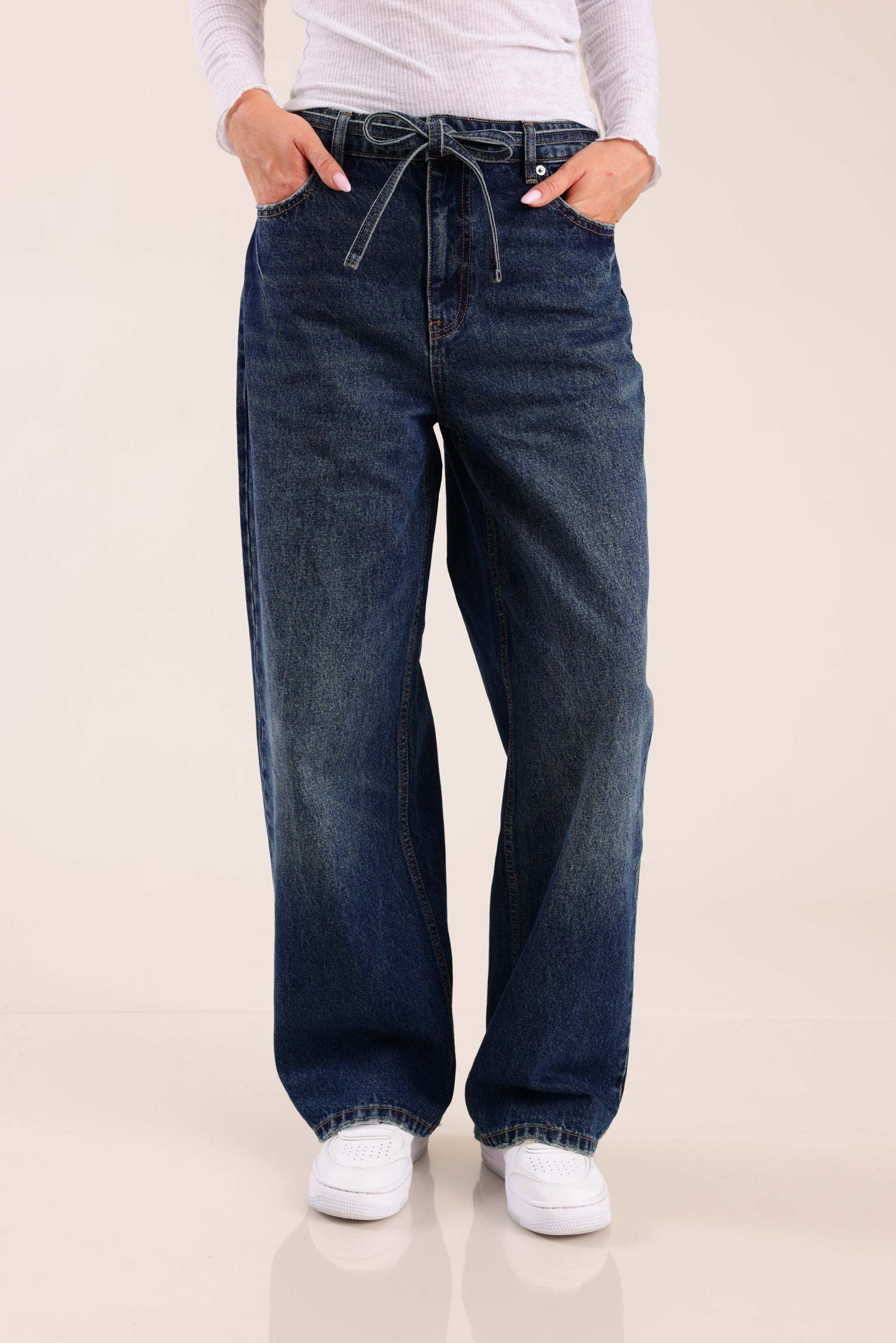 FOX נשים מכנסיים ג'ינס BAGGY ג'ינס BAGGY