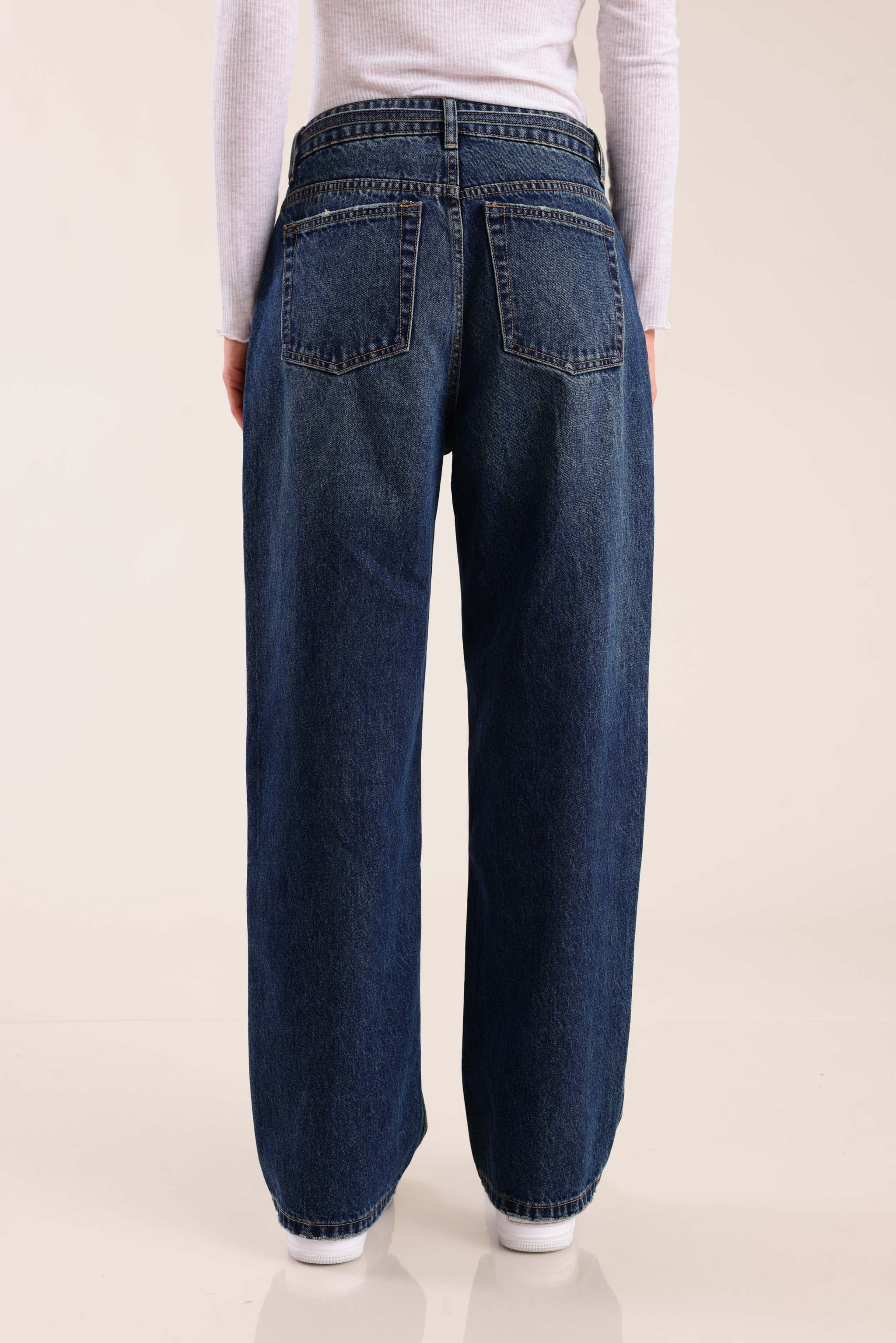 FOX נשים מכנסיים ג'ינס BAGGY ג'ינס BAGGY