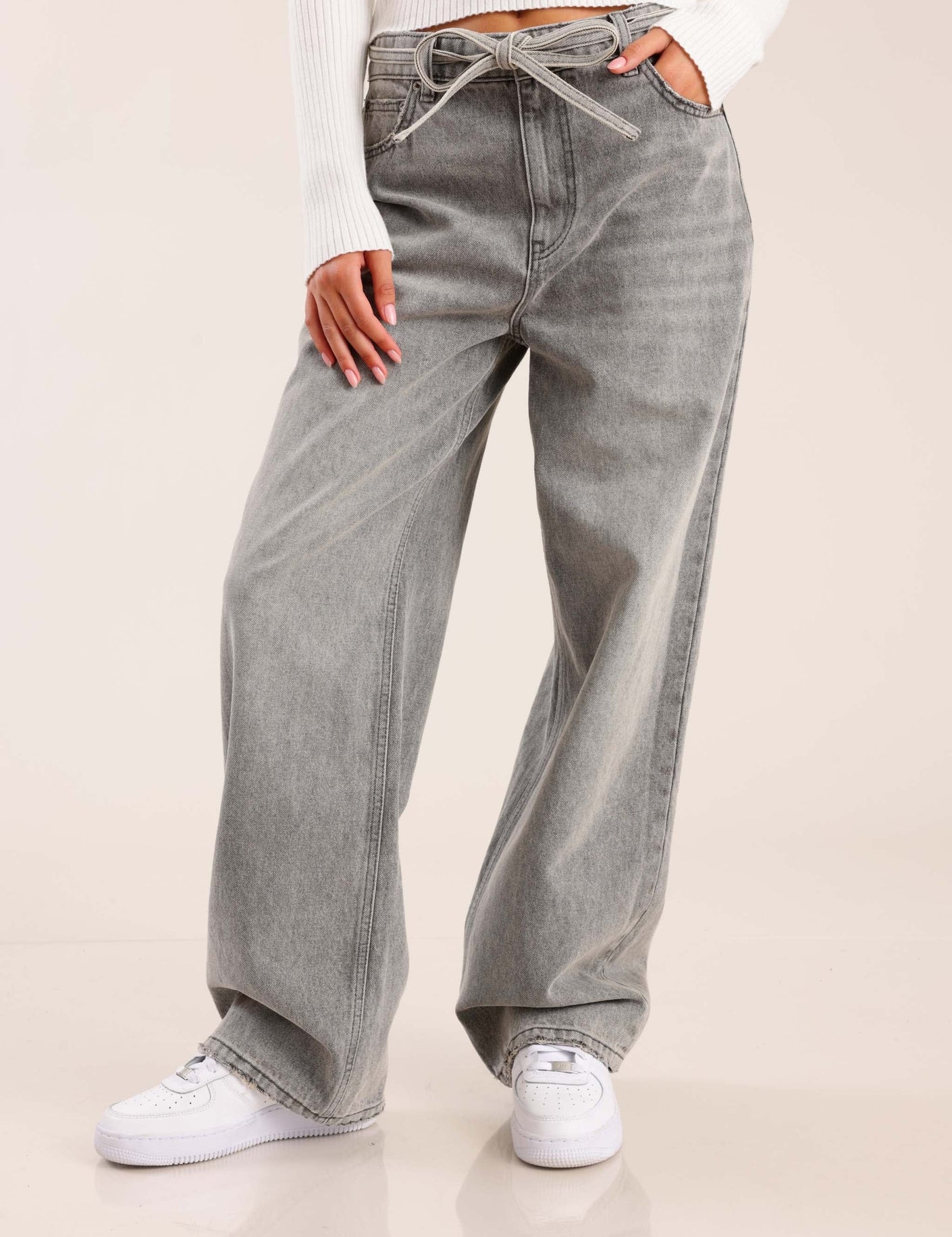 FOX נשים מכנסיים ג'ינס BAGGY ג'ינס BAGGY