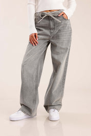 FOX נשים מכנסיים ג'ינס BAGGY ג'ינס BAGGY