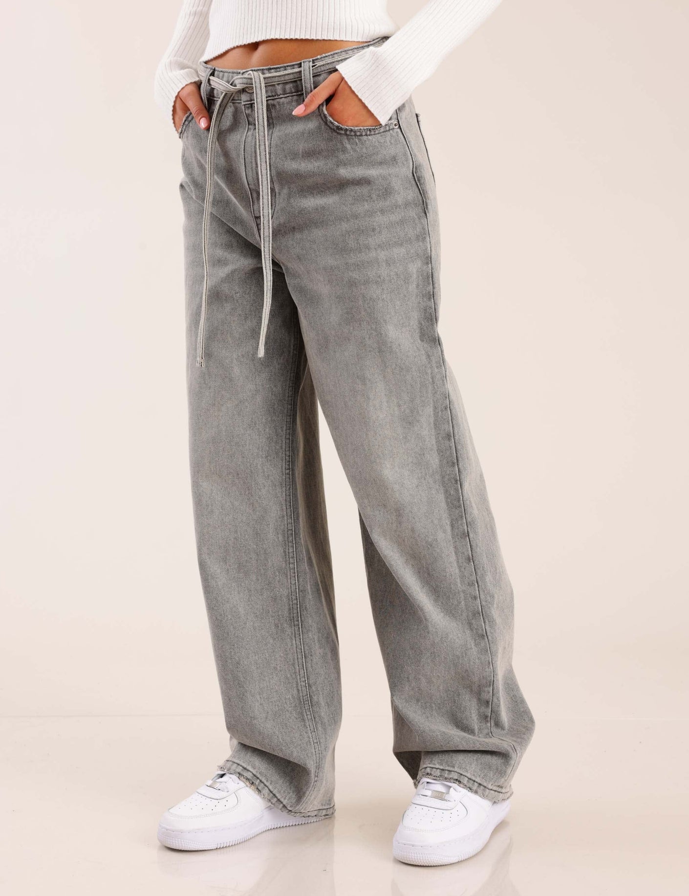 FOX נשים מכנסיים ג'ינס BAGGY ג'ינס BAGGY