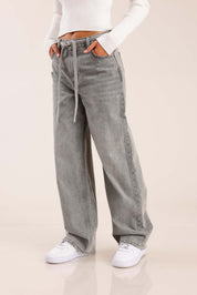 FOX נשים מכנסיים ג'ינס BAGGY ג'ינס BAGGY