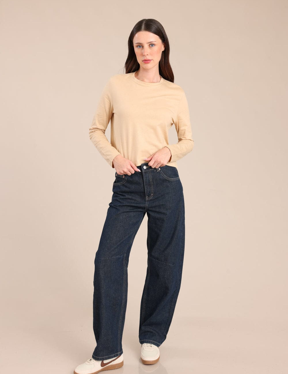 FOX נשים מכנסיים ג'ינס BARREL ג'ינס BARREL