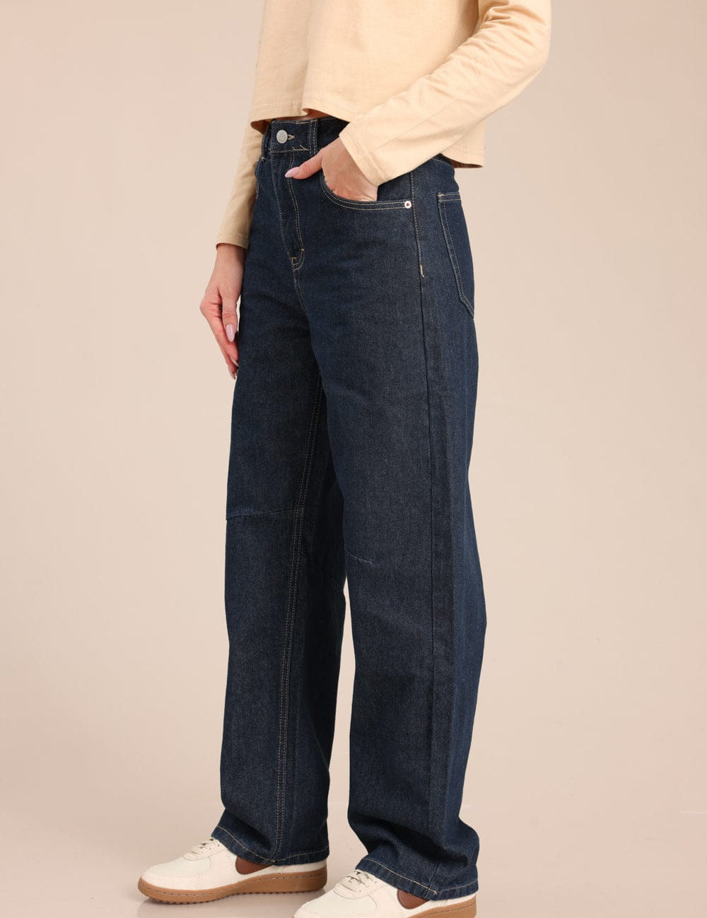 FOX נשים מכנסיים ג'ינס BARREL ג'ינס BARREL