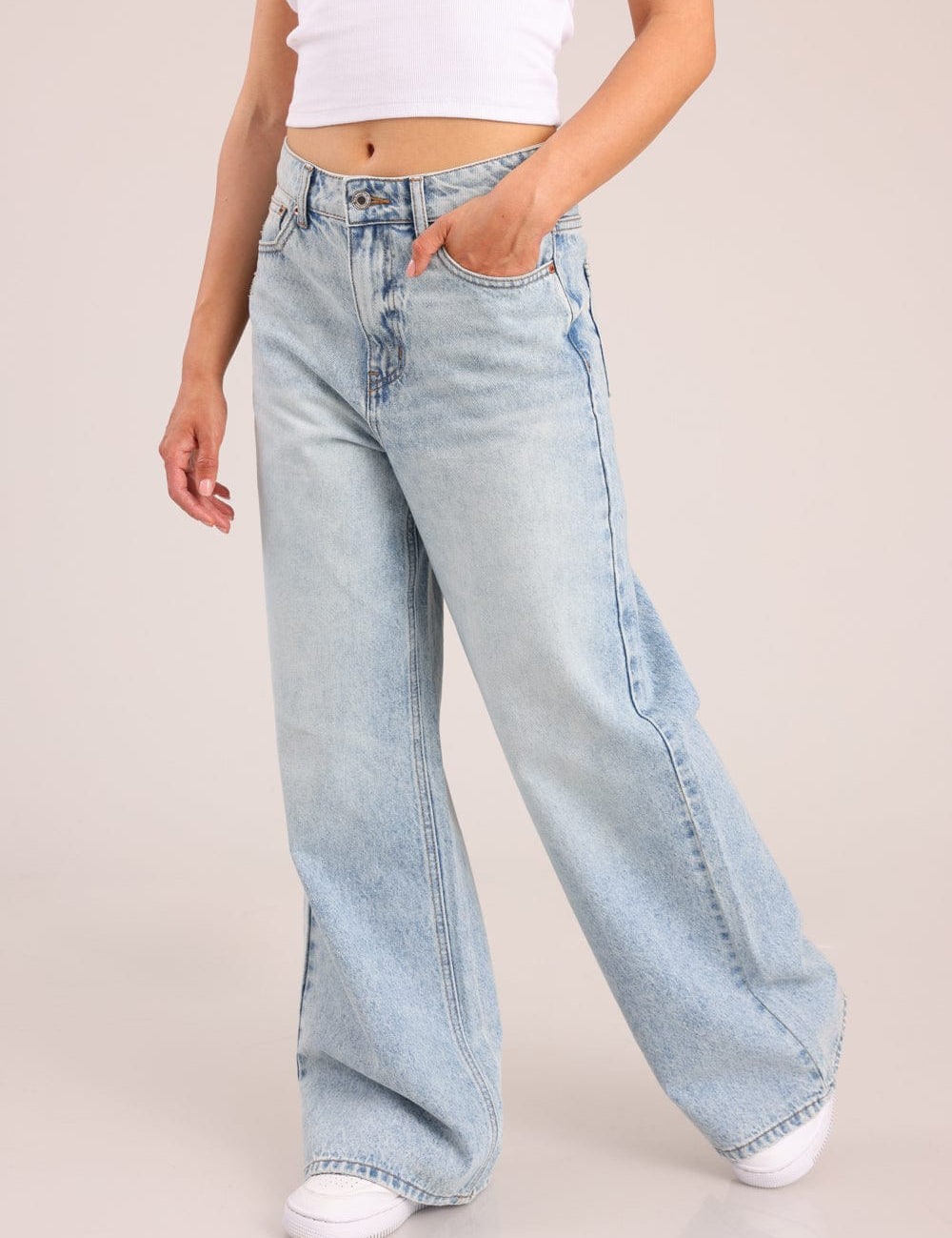 FOX נשים מכנסיים ארוכים ג'ינס WIDE ג'ינס WIDE