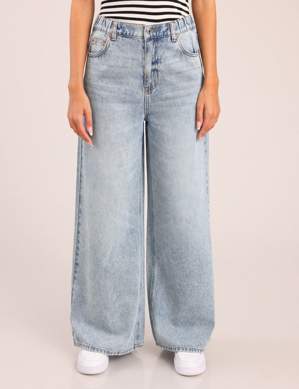 FOX נשים מכנסיים ארוכים ג'ינס LOOSE WIDE ג'ינס LOOSE WIDE