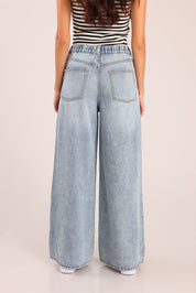 FOX נשים מכנסיים ארוכים ג'ינס LOOSE WIDE ג'ינס LOOSE WIDE