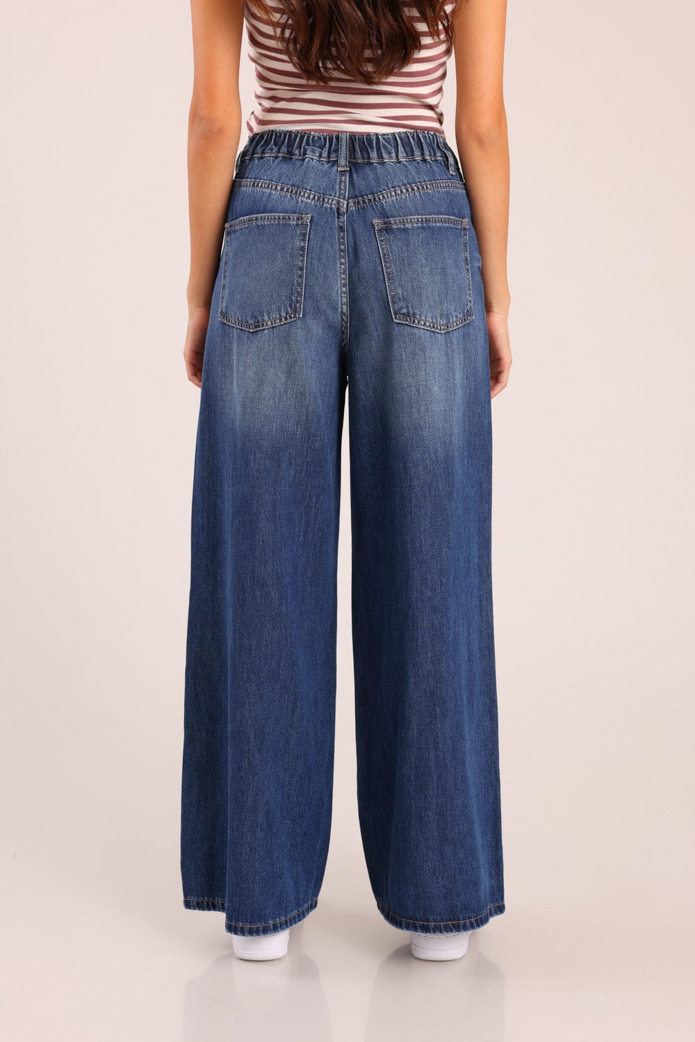 FOX נשים מכנסיים ארוכים ג'ינס LOOSE WIDE ג'ינס LOOSE WIDE