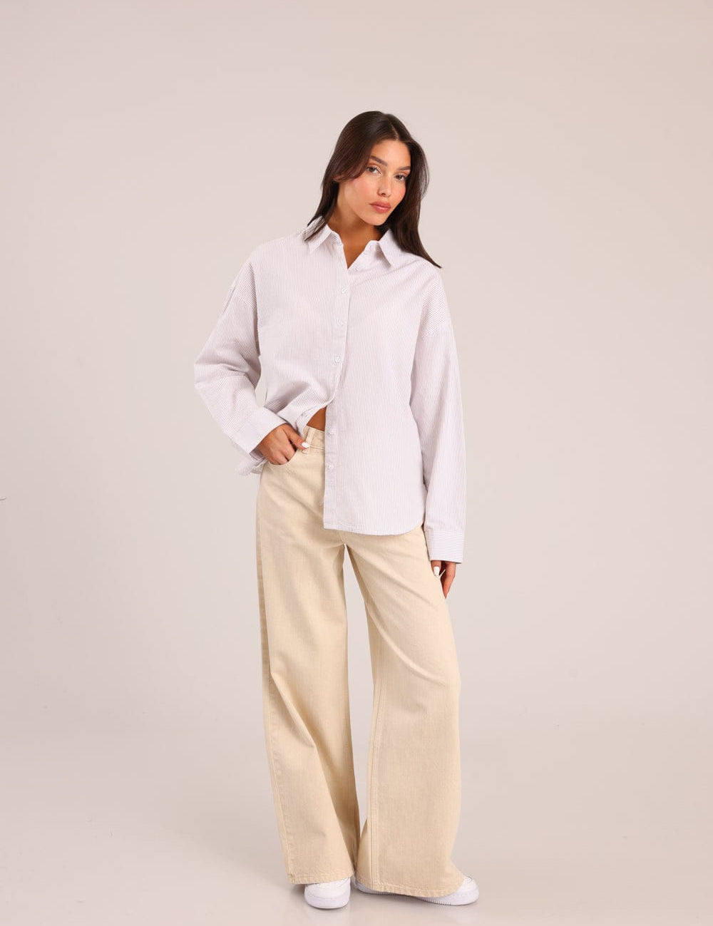 FOX נשים מכנסיים ארוכים ג'ינס WIDE ג'ינס WIDE