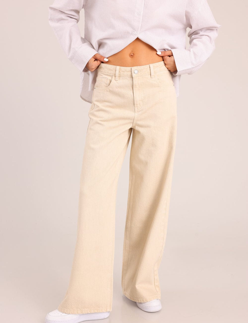 FOX נשים מכנסיים ארוכים ג'ינס WIDE ג'ינס WIDE