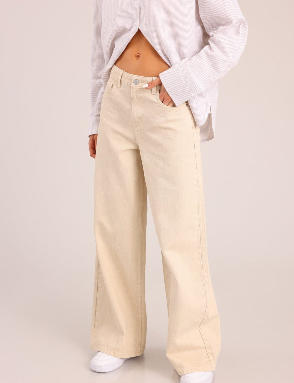 FOX נשים מכנסיים ארוכים ג'ינס WIDE ג'ינס WIDE