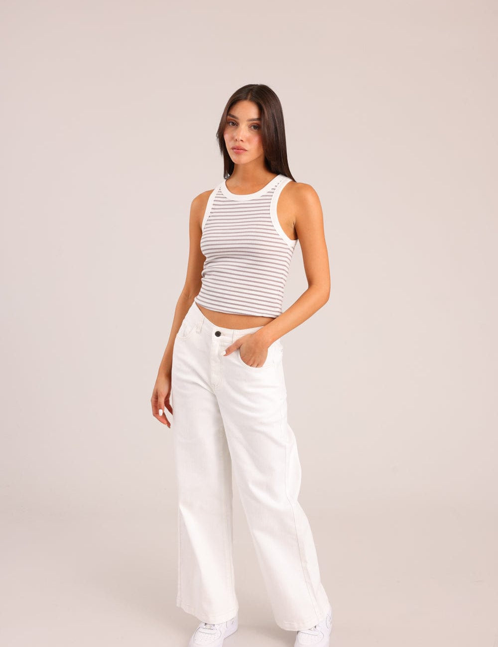 FOX נשים מכנסיים ארוכים ג'ינס WIDE ג'ינס WIDE