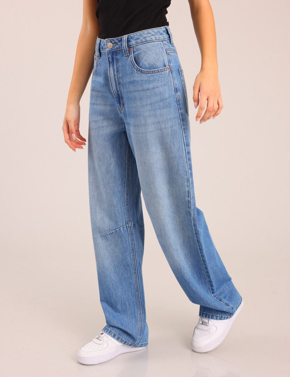 FOX נשים מכנסיים ארוכים ג'ינס BARREL ג'ינס BARREL