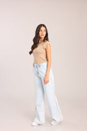 FOX נשים מכנסיים ג'ינס WIDE ג'ינס WIDE