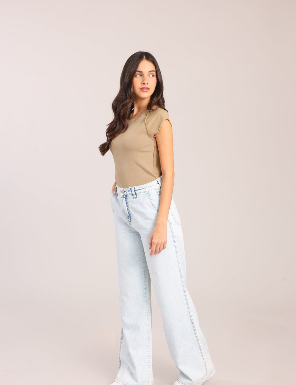 FOX נשים מכנסיים ג'ינס WIDE ג'ינס WIDE