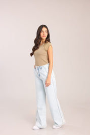 FOX נשים מכנסיים ג'ינס WIDE ג'ינס WIDE