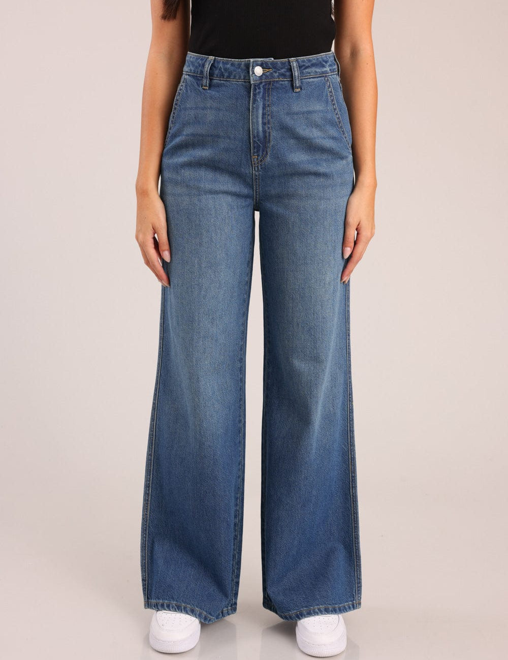 FOX נשים מכנסיים ארוכים ג'ינס WIDE ג'ינס WIDE