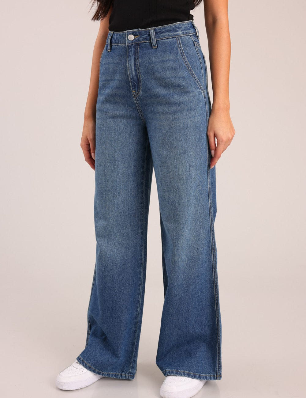 FOX נשים מכנסיים ארוכים ג'ינס WIDE ג'ינס WIDE