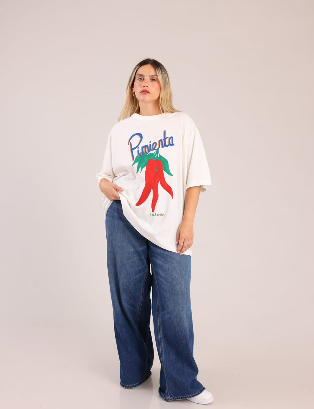FOX פלאס נשים מכנסיים ארוכים ג'ינס LOOSE WIDE ג'ינס LOOSE WIDE