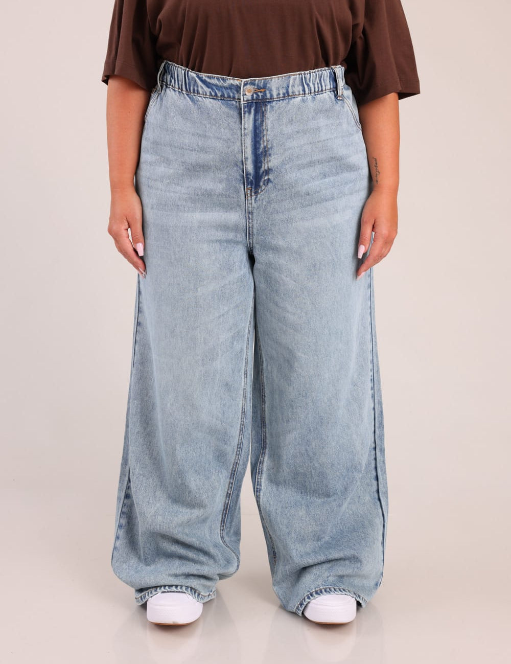 FOX פלאס נשים מכנסיים ארוכים ג'ינס LOOSE WIDE ג'ינס LOOSE WIDE