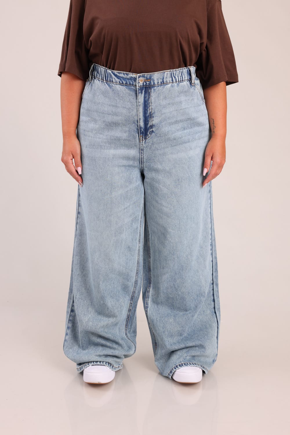 FOX פלאס נשים מכנסיים ארוכים ג'ינס LOOSE WIDE ג'ינס LOOSE WIDE