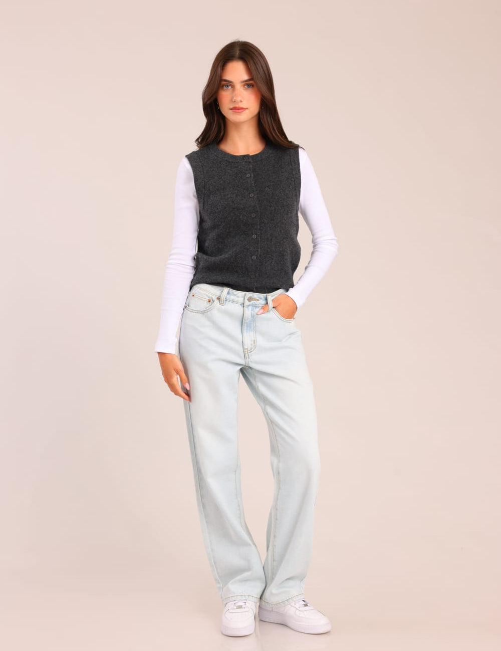 FOX נשים מכנסיים ארוכים ג'ינס STRAIGHT ג'ינס STRAIGHT