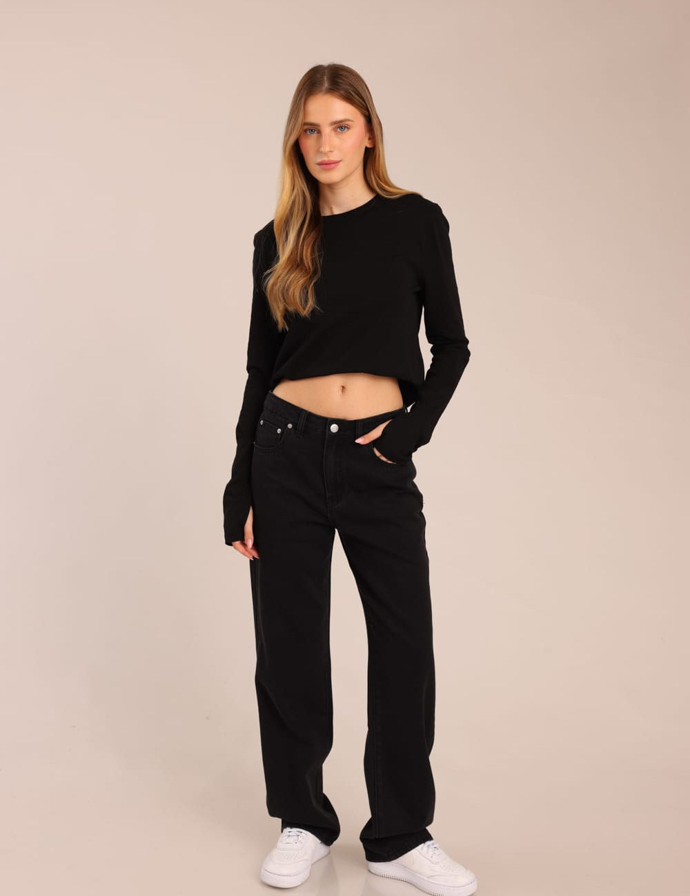 FOX נשים מכנסיים ארוכים ג'ינס STRAIGHT ג'ינס STRAIGHT