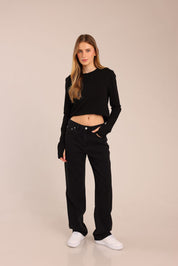 FOX נשים מכנסיים ארוכים ג'ינס STRAIGHT ג'ינס STRAIGHT