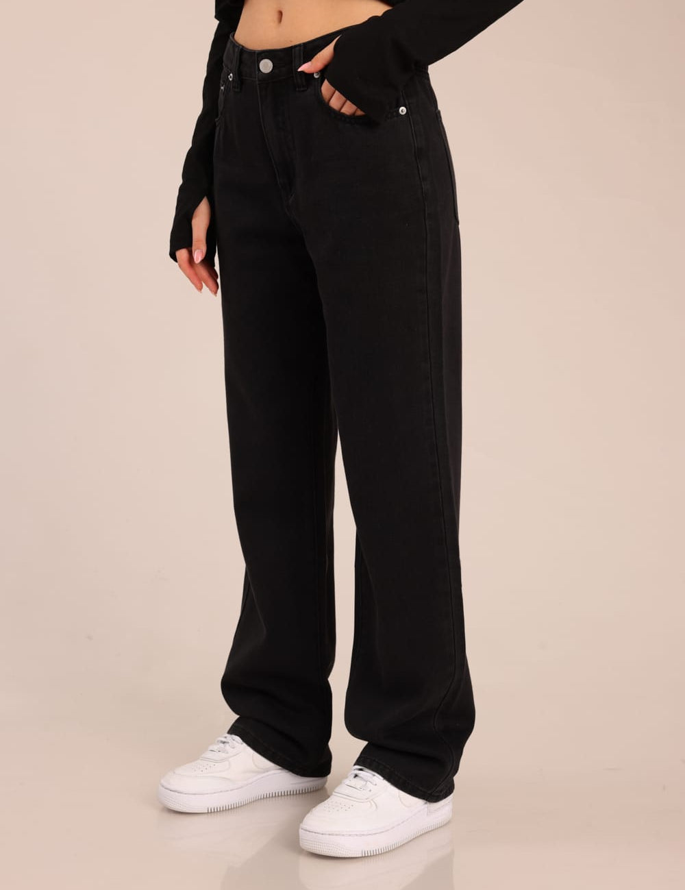 FOX נשים מכנסיים ארוכים ג'ינס STRAIGHT ג'ינס STRAIGHT