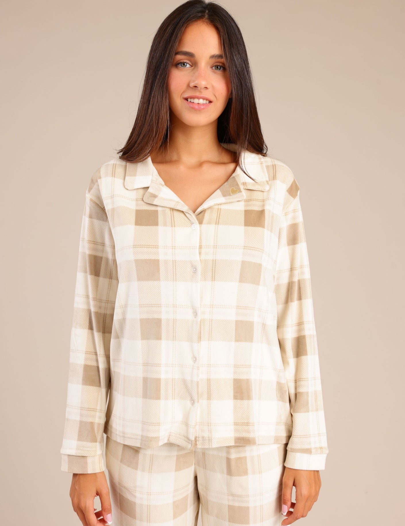 FOX נשים אחר פיג'מה עם משבצות פיג'מה עם משבצות