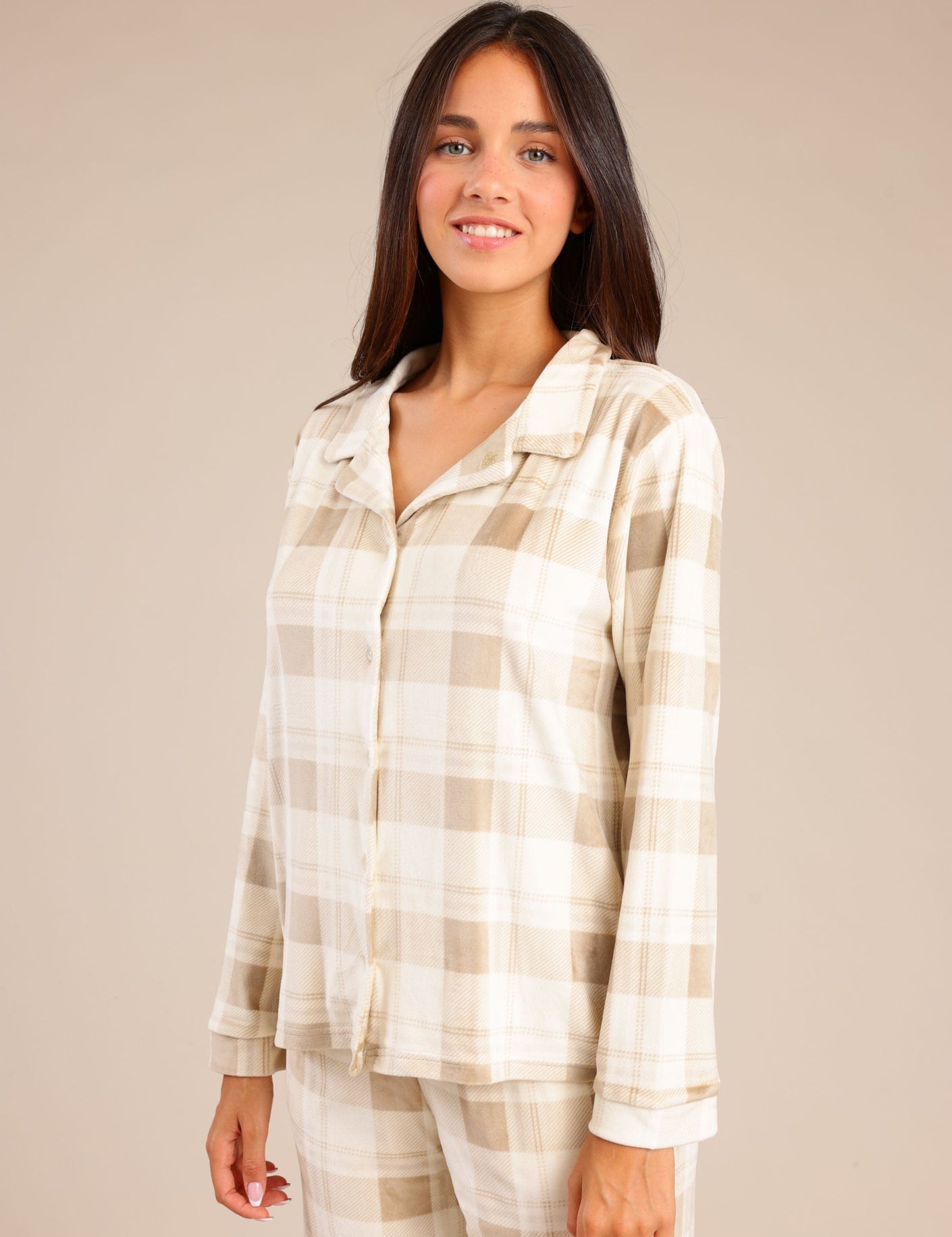 FOX נשים אחר פיג'מה עם משבצות פיג'מה עם משבצות