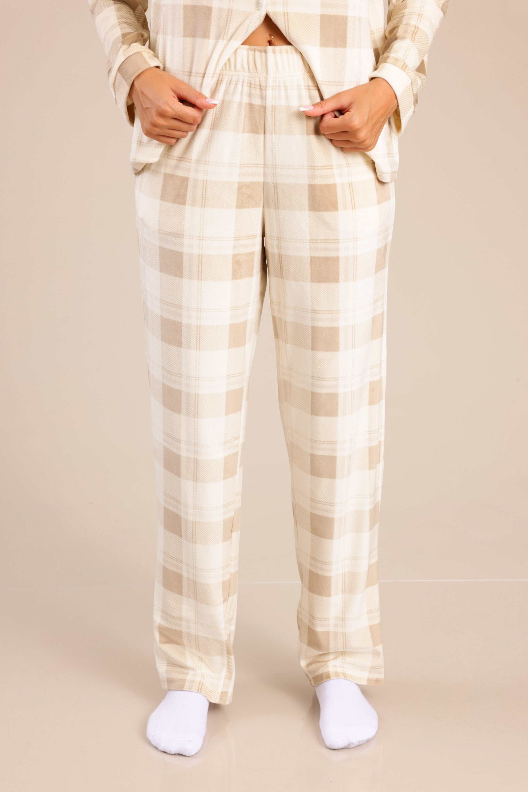 FOX נשים אחר פיג'מה עם משבצות פיג'מה עם משבצות