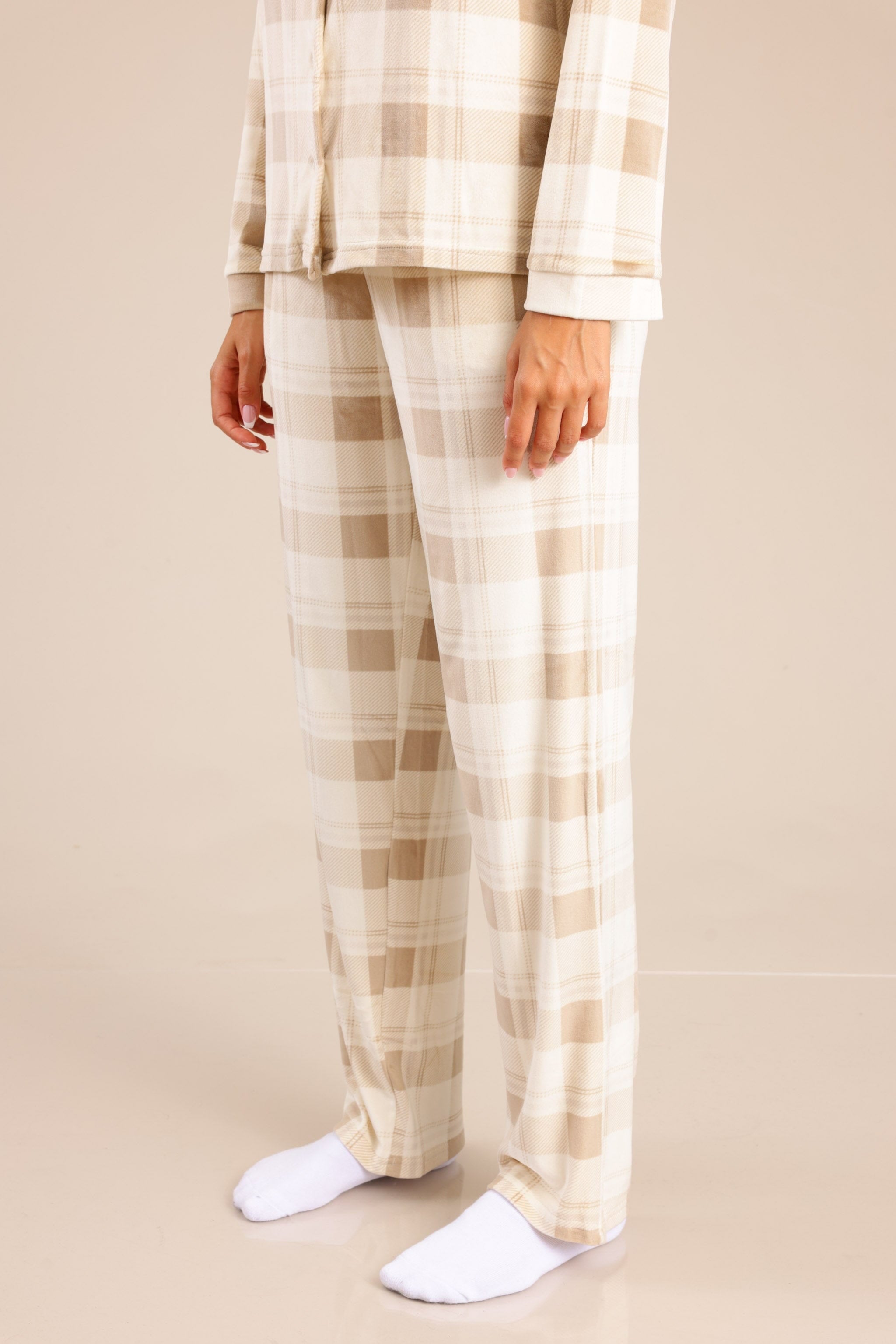 FOX נשים אחר פיג'מה עם משבצות פיג'מה עם משבצות